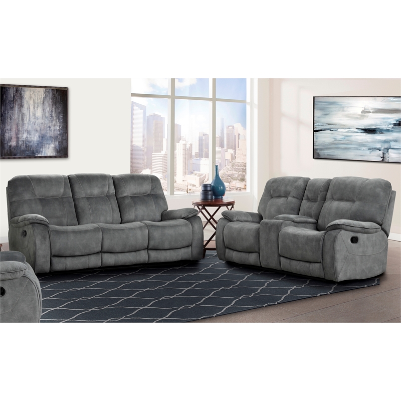 Parker Living Cooper - Shadow Grey Manual Reclining Sofa and Loveseat