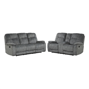 Parker Living Cooper - Shadow Grey Manual Reclining Sofa and Loveseat