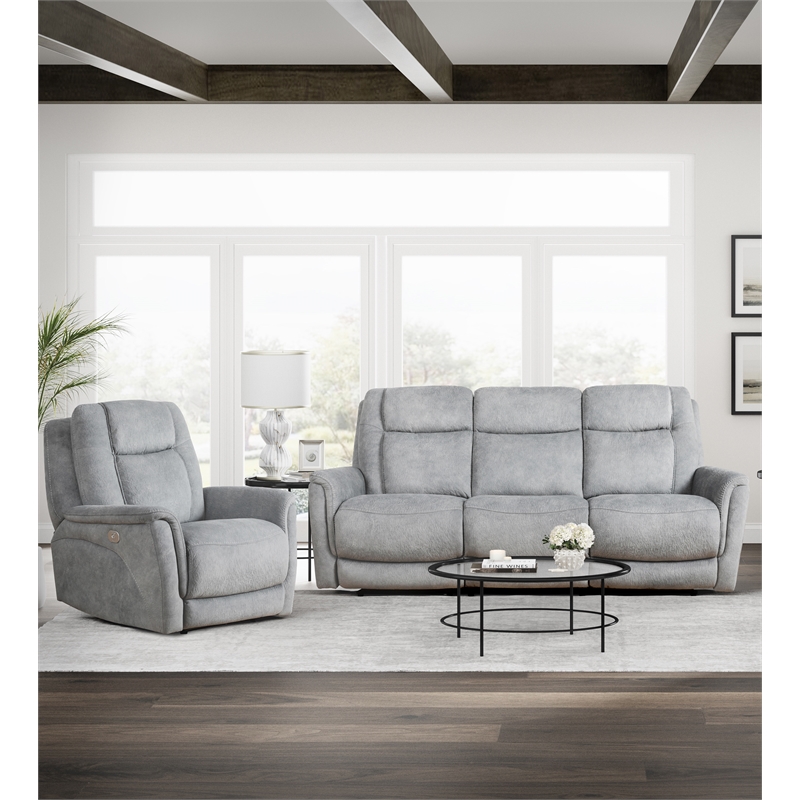 Parker Living Linus - Hudson Grey Power Reclining Sofa and Recliner
