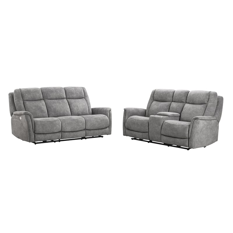 Parker Living Linus - Hudson Grey Power Reclining Sofa and Loveseat