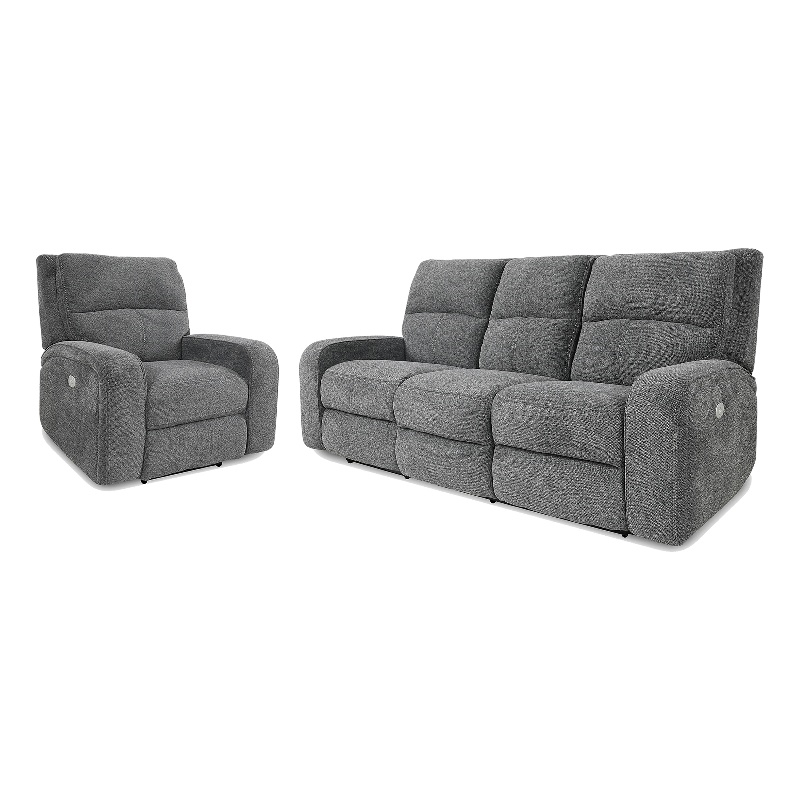 Parker Living Polaris - Bizmark Grey Power Reclining Sofa and Recliner