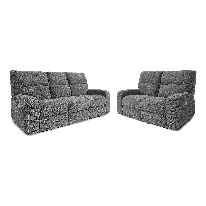 Parker Living Polaris - Bizmark Grey Power Reclining Sofa and Loveseat