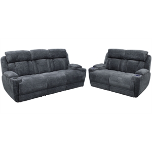 Parker Living Dalton - Lucky Charcoal Power Reclining Sofa and Loveseat