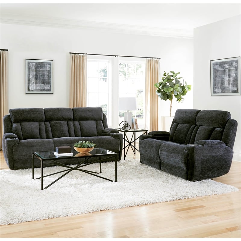 Parker Living Dalton - Lucky Charcoal Power Reclining Sofa and Loveseat