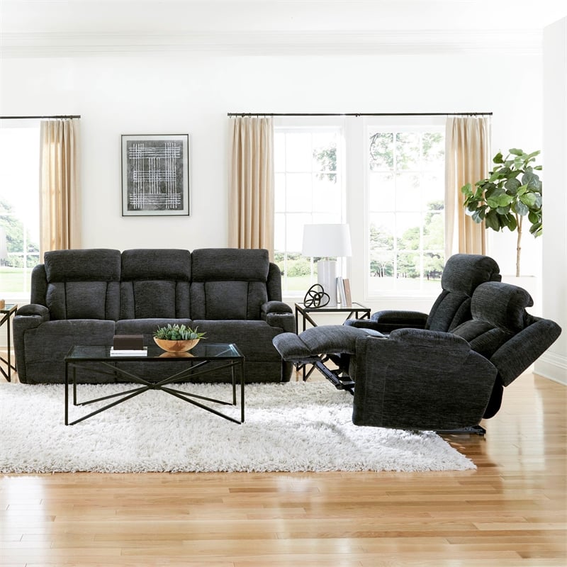 Parker Living Dalton - Lucky Charcoal Power Reclining Sofa and Loveseat