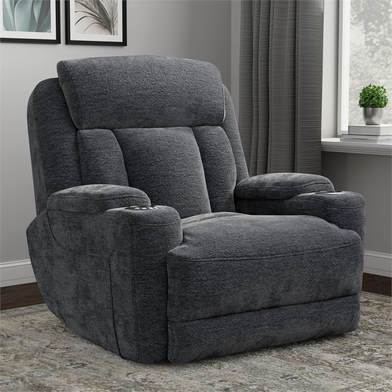 Parker Living Dalton - Lucky Charcoal Power Reclining Sofa and Two Recliners