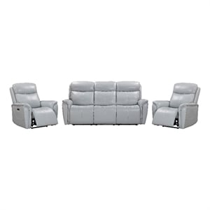 Parker Living Cascade - Seamist Grey Power Reclining Sofa and Two Recliners