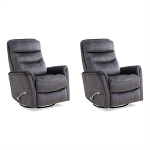 parker living two pack gemini polyester manual swivel glider recliner