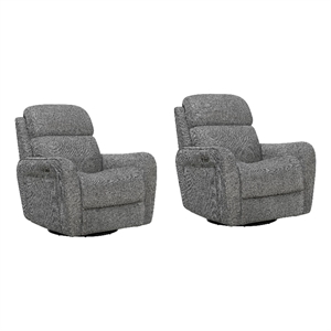 parker living quest upgrade charcoal cordless swivel glider recliner two pack