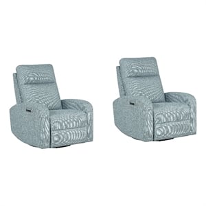 parker living thriller natural beauty blue power swivel glider recliner two pack