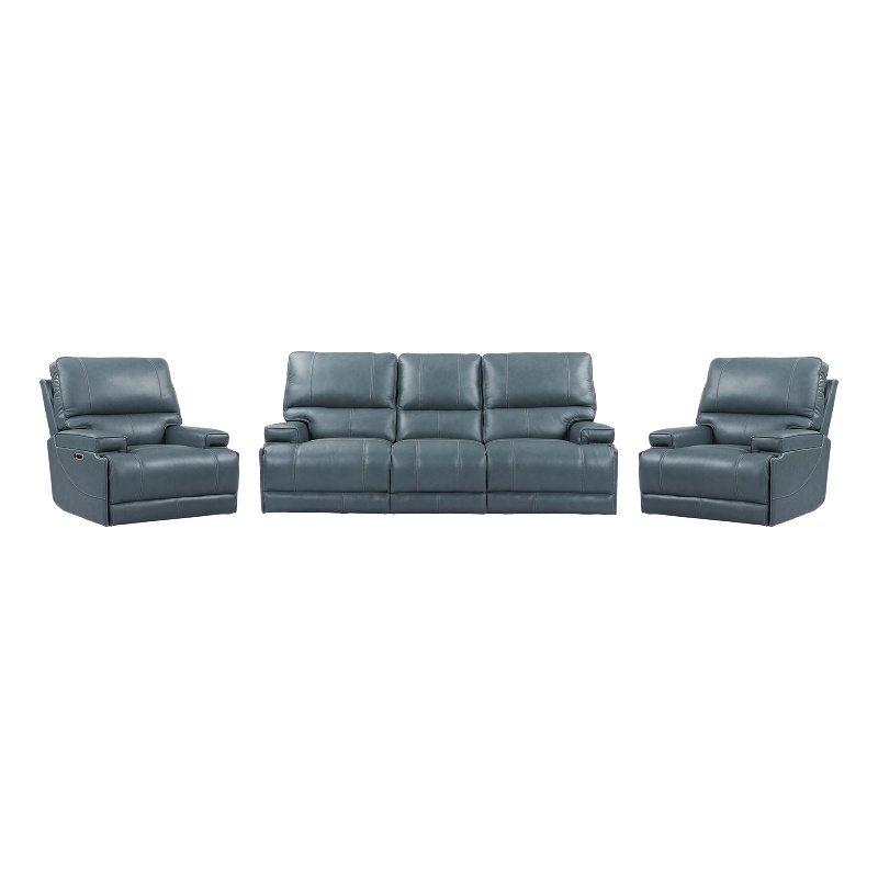 Parker Living Whitman Verona Azure Power Reclining Sofa and Two Recliners