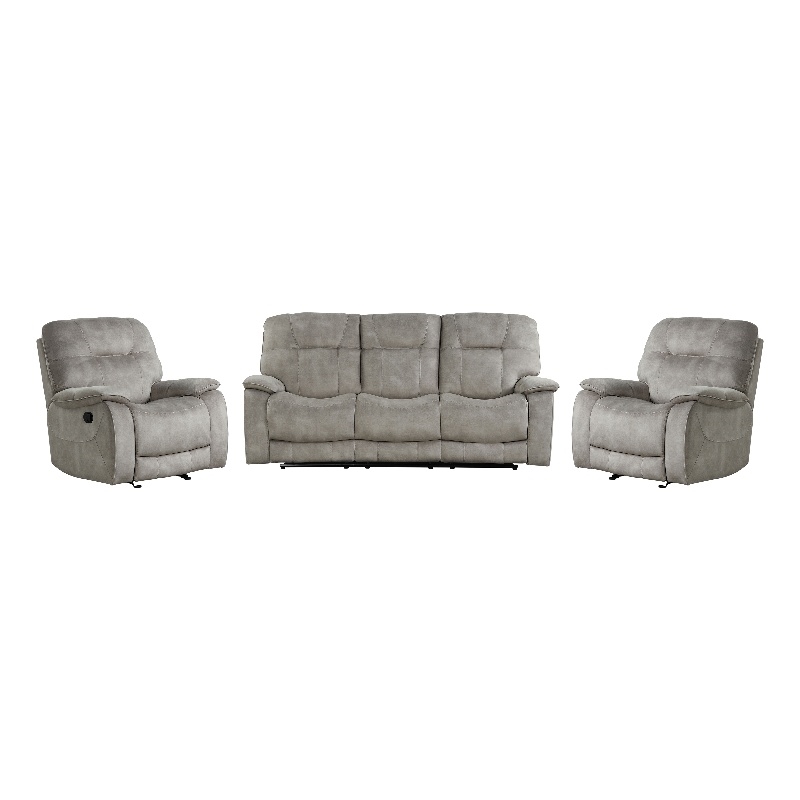 Parker Living Cooper Shadow Natural Manual Glider Reclining Sofa and 2 Recliners