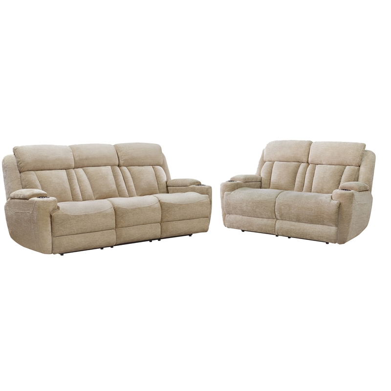 Parker Living Dalton - Lucky Fawn Power Reclining Sofa and Loveseat
