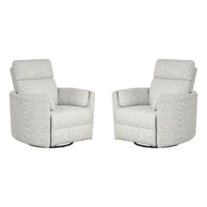 parker living two pack radius polyester power swivel glider recliner