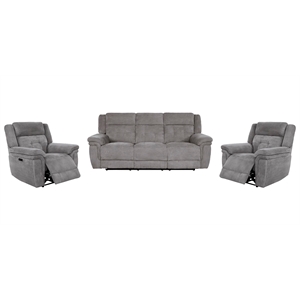Parker Living Richland - Bristol Grey Power Reclining Sofa and Two Recliners