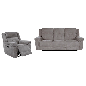 Parker Living Richland - Bristol Grey Power Reclining Sofa and Recliner