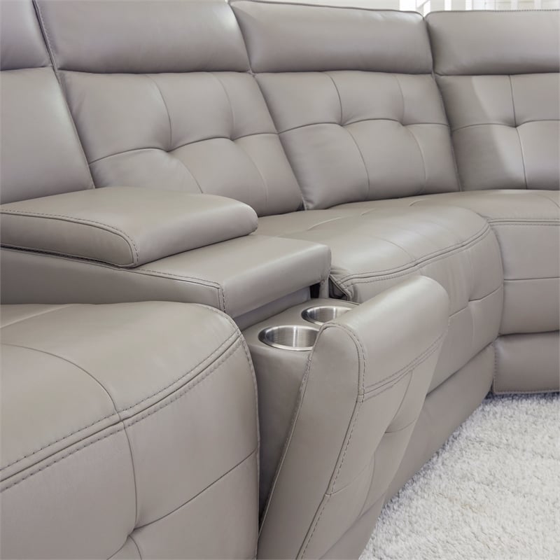 Parker Living Canterbury Pewter 6 Piece Zero Gravity Power Reclining Sectional