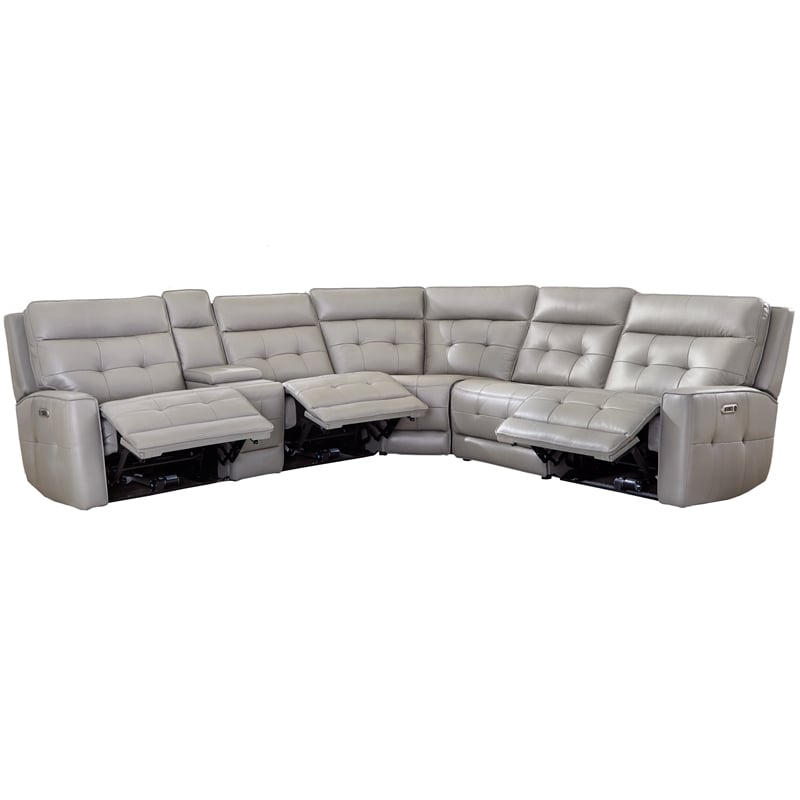 Parker Living Canterbury Pewter 6 Piece Zero Gravity Power Reclining Sectional