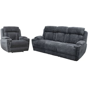 Parker Living Dalton - Lucky Charcoal Power Reclining Sofa and Recliner
