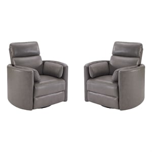 parker living radius leather power cordless swivel glider recliner - two pack