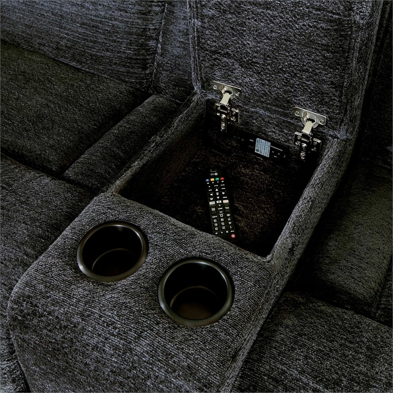 Dalton Lucky Charcoal 7 Piece Power Reclining Adjustable Headrests Sectional