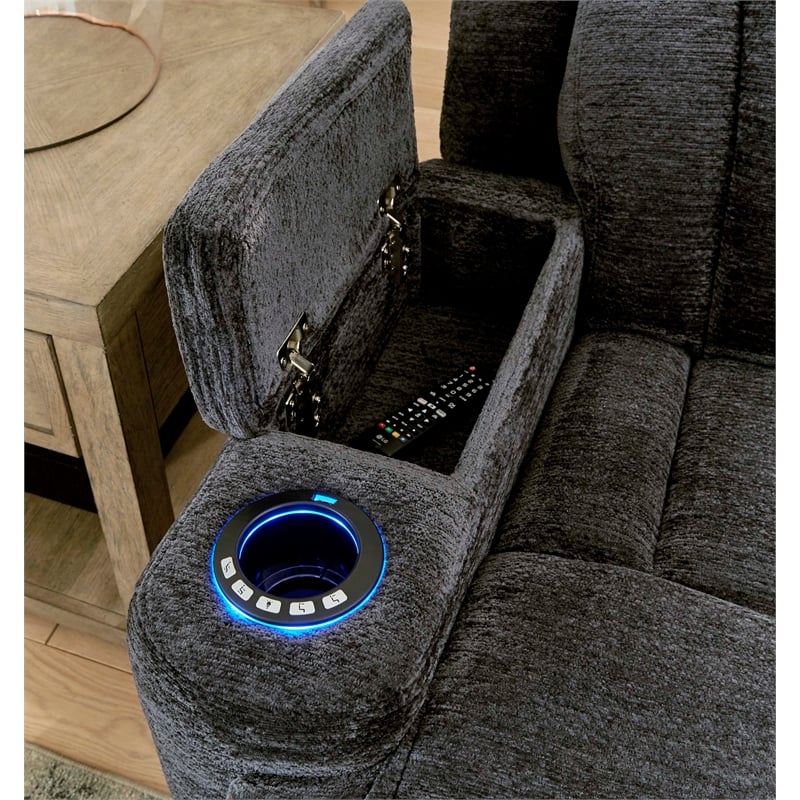 Dalton Lucky Charcoal 7 Piece Power Reclining Adjustable Headrests Sectional