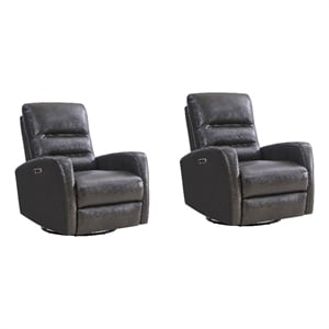 parker living ringo - florence grey power swivel glider recliner two pack