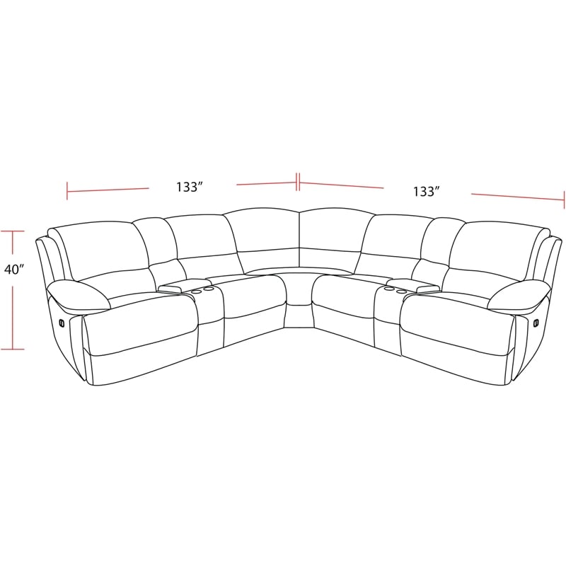 Spartacus Black 7 Piece Power Reclining Adjustable Headrests Sectional