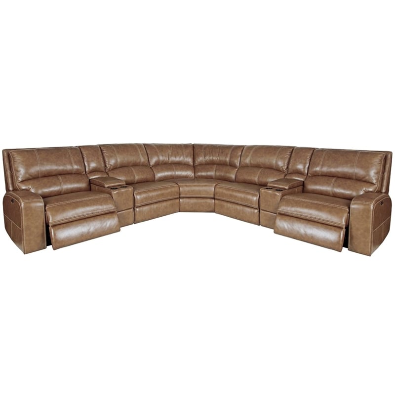 Swift Bourbon 7 Piece Power Reclining Adjustable Headrests Sectional