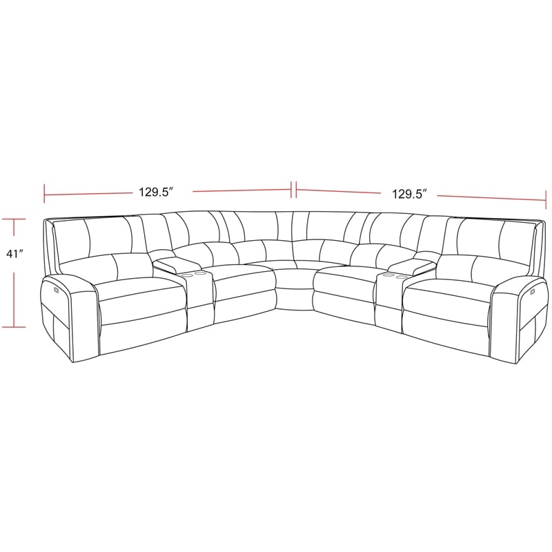 Swift Bourbon 7 Piece Power Reclining Adjustable Headrests Sectional