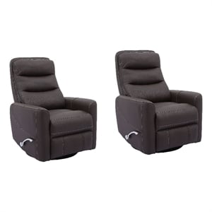 parker living hercules - chocolate swivel glider recliner two pack