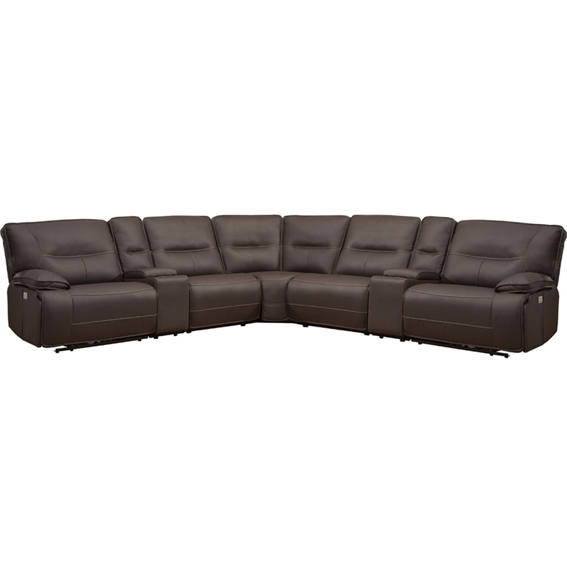Spartacus Chocolate 7 Piece Power Reclining Adjustable Headrests Sectional