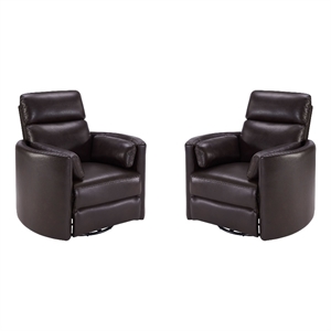 parker living radius - florence brown - power swivel glider recliner two pack
