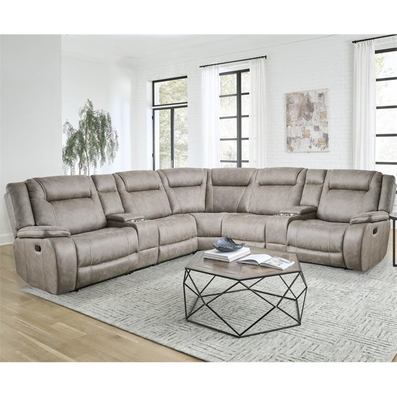 Parker Living Blake - Desert Taupe 7 Piece Reclining Sectional