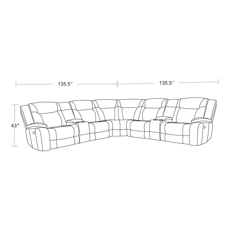 Parker Living Blake - Desert Taupe 7 Piece Reclining Sectional