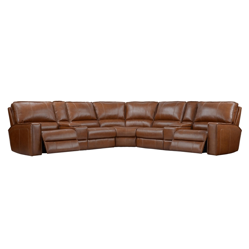 Rockford Verona Saddle 7 Piece Power Reclining Adjustable Headrests Sectional
