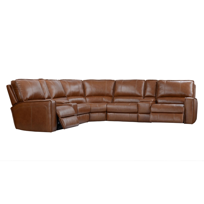 Rockford Verona Saddle 7 Piece Power Reclining Adjustable Headrests Sectional
