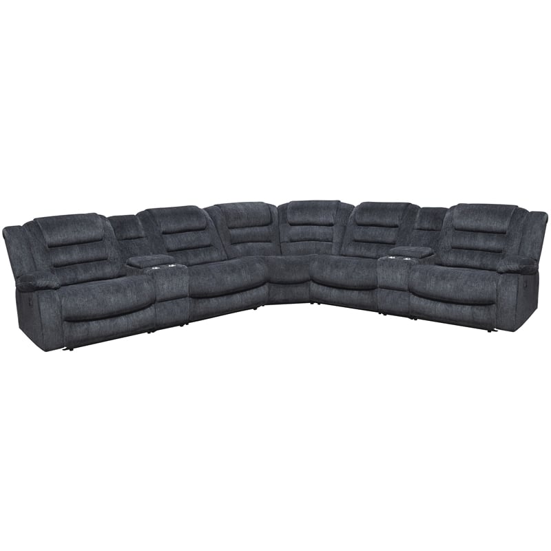 Parker Living Bolton - Misty Storm 7 Piece Reclining Sectional