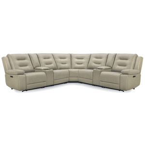 Caldwell Tahoe Fog 7 Piece Power Reclining Adjustable Headrests Sectional