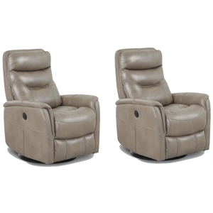Parker Living Gemini - Linen Power Swivel Glider Recliner Two Pack