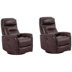 Parker Living Gemini - Truffle Power Swivel Glider Recliner Two Pack