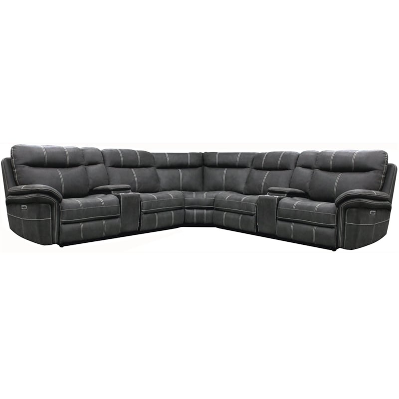 Mason - Charcoal 7 Piece Power Reclining Sectional Adjustable Headrests
