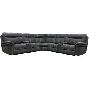 Mason - Charcoal 7 Piece Power Reclining Sectional Adjustable Headrests