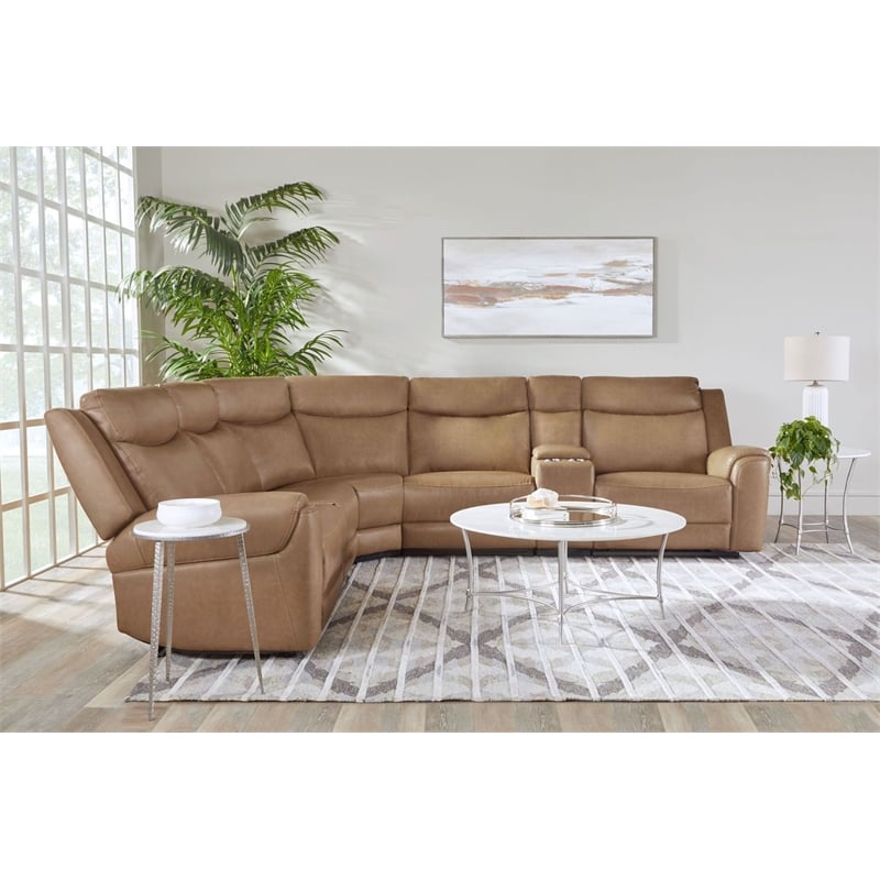 Parker Living Momentum Cashew 6 Piece Power Reclining Headrests Sectional