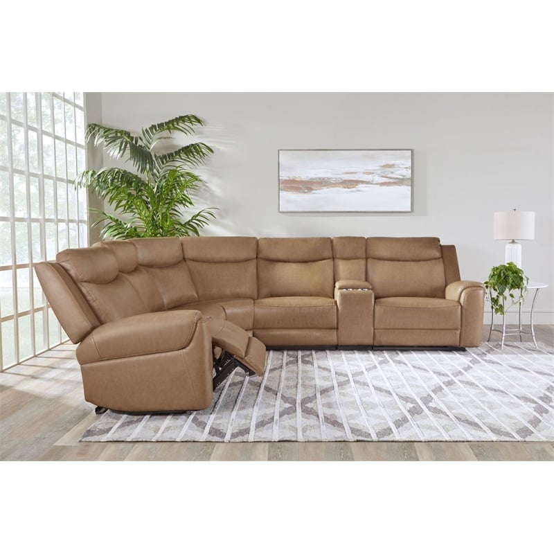 Parker Living Momentum Cashew 6 Piece Power Reclining Headrests Sectional