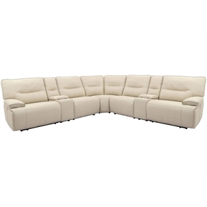 Spartacus Oyster 7 Piece Power Reclining Adjustable Headrests Sectional
