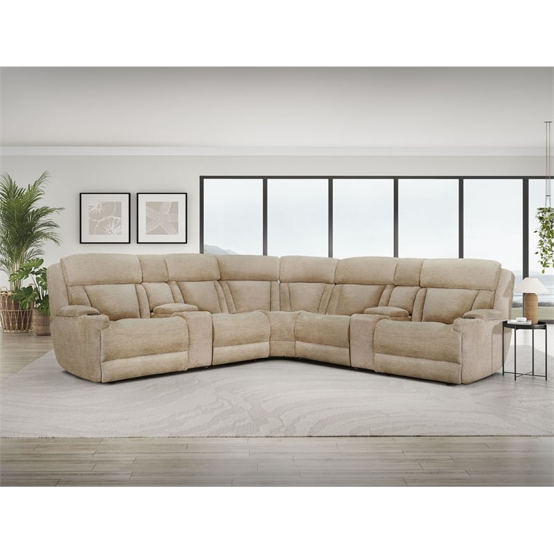 Dalton Lucky Fawn 7 Piece Power Reclining Adjustable Headrests Sectional