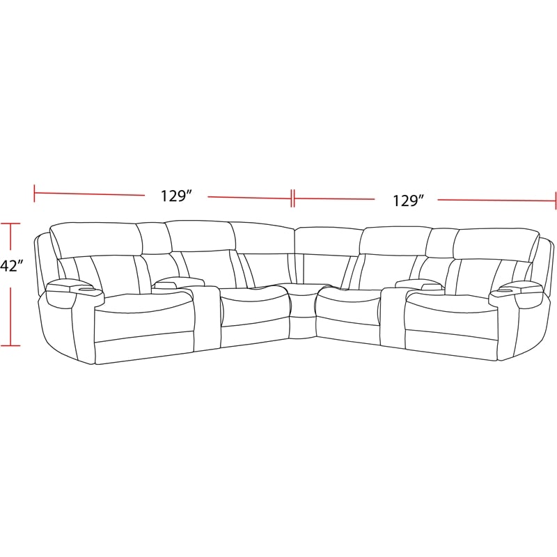 Dalton Lucky Fawn 7 Piece Power Reclining Adjustable Headrests Sectional