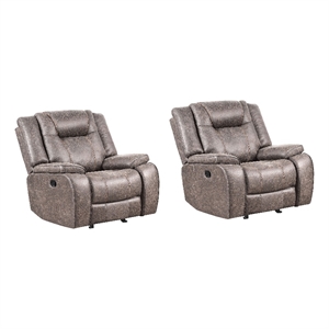 parker living blake desert taupe glider recliner two pack
