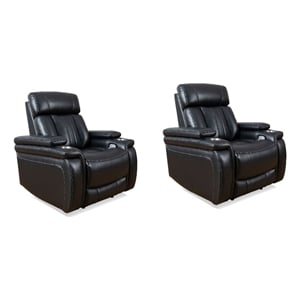parker living royce midnight power recliner two pack